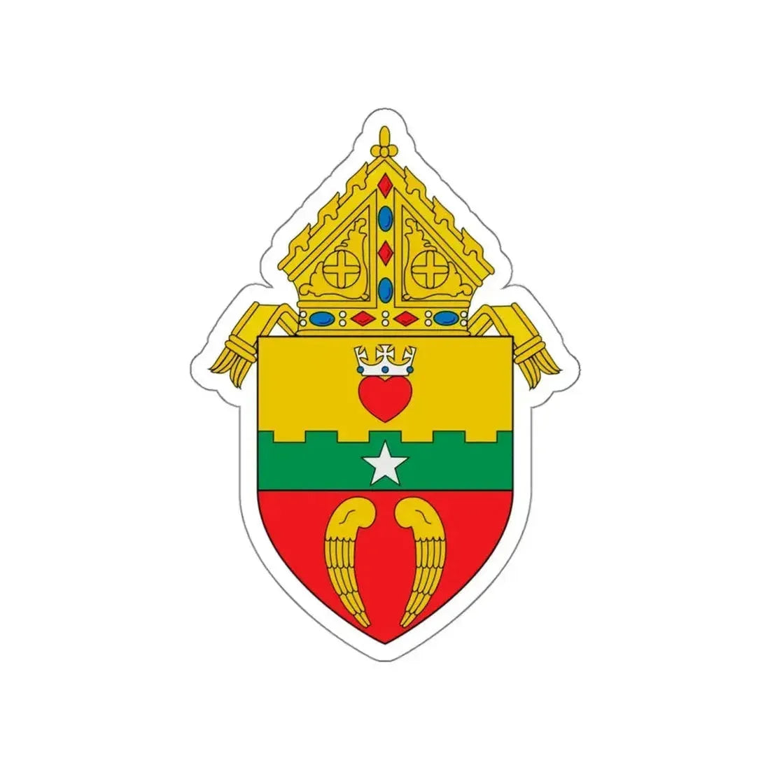 Diocese of San Angelo, TX - STICKER Vinyl Die-Cut Decal White Die-Cut 4 Inch - The Sticker Space