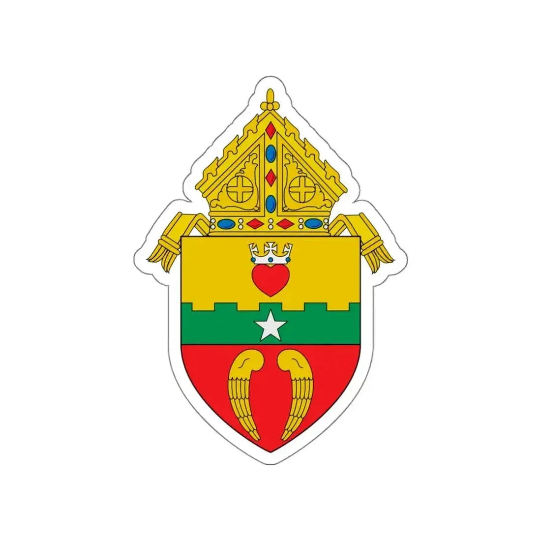 Diocese of San Angelo, TX - STICKER Vinyl Die-Cut Decal White Die-Cut 5 Inch - The Sticker Space