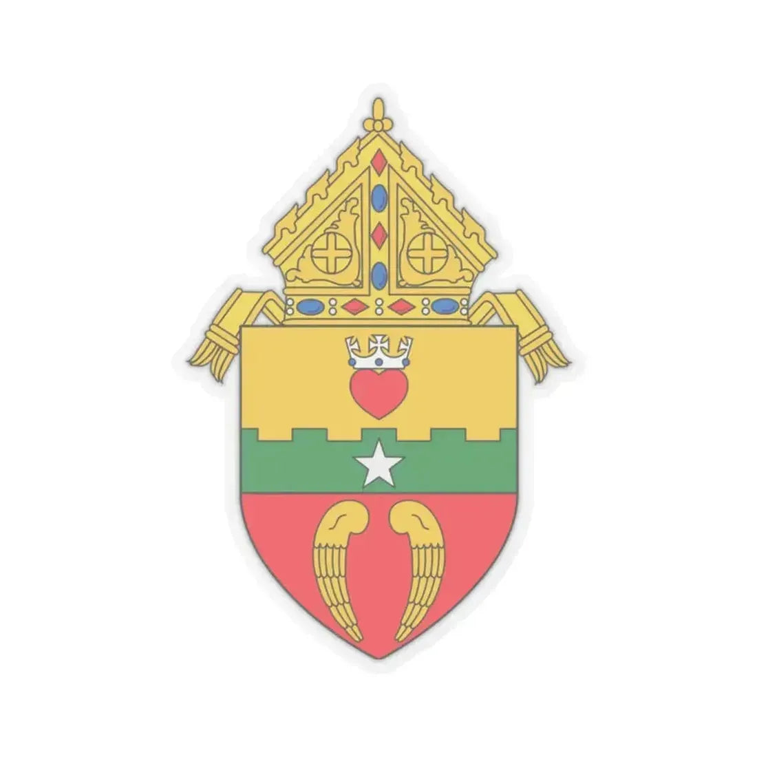 Diocese of San Angelo, TX - STICKER Vinyl Kiss-Cut Decal 2 Inch Transparent - The Sticker Space