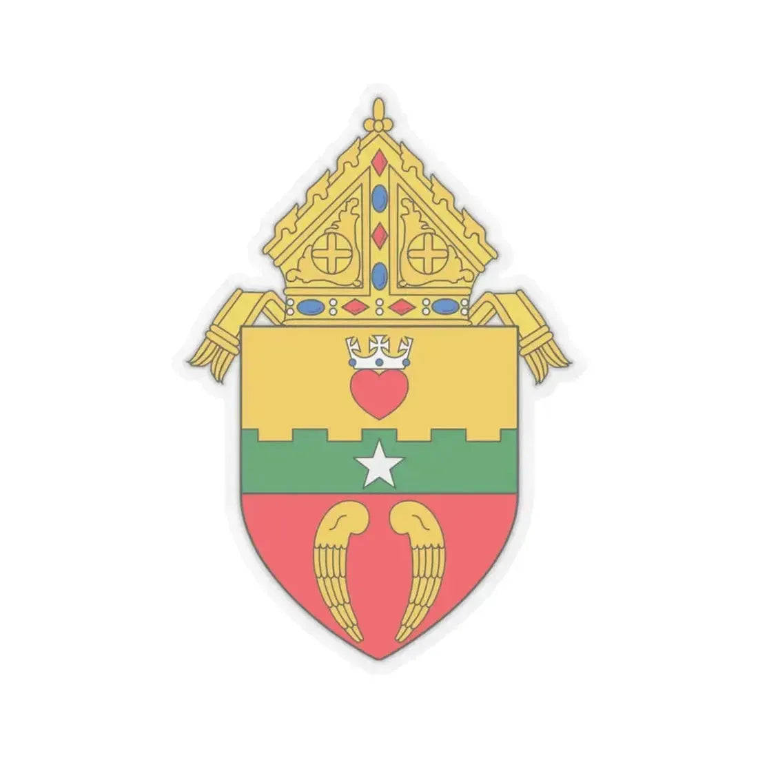 Diocese of San Angelo, TX - STICKER Vinyl Kiss-Cut Decal 3 Inch Transparent - The Sticker Space