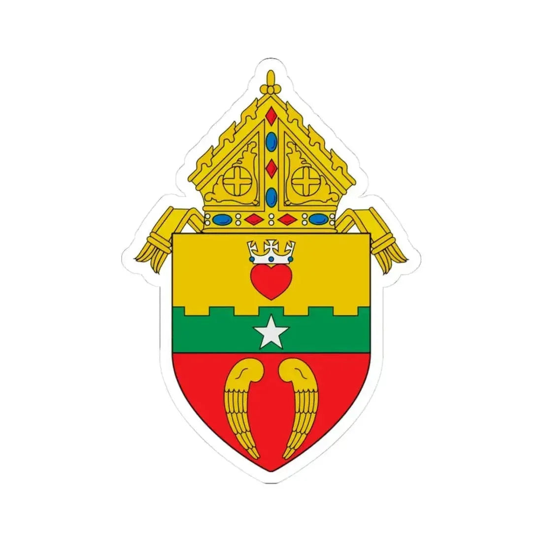 Diocese of San Angelo, TX - STICKER Vinyl Kiss-Cut Decal 3 Inch White - The Sticker Space