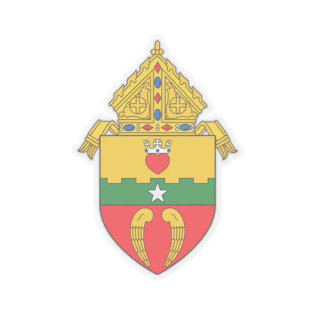 Diocese of San Angelo, TX - STICKER Vinyl Kiss-Cut Decal 4 Inch Transparent - The Sticker Space