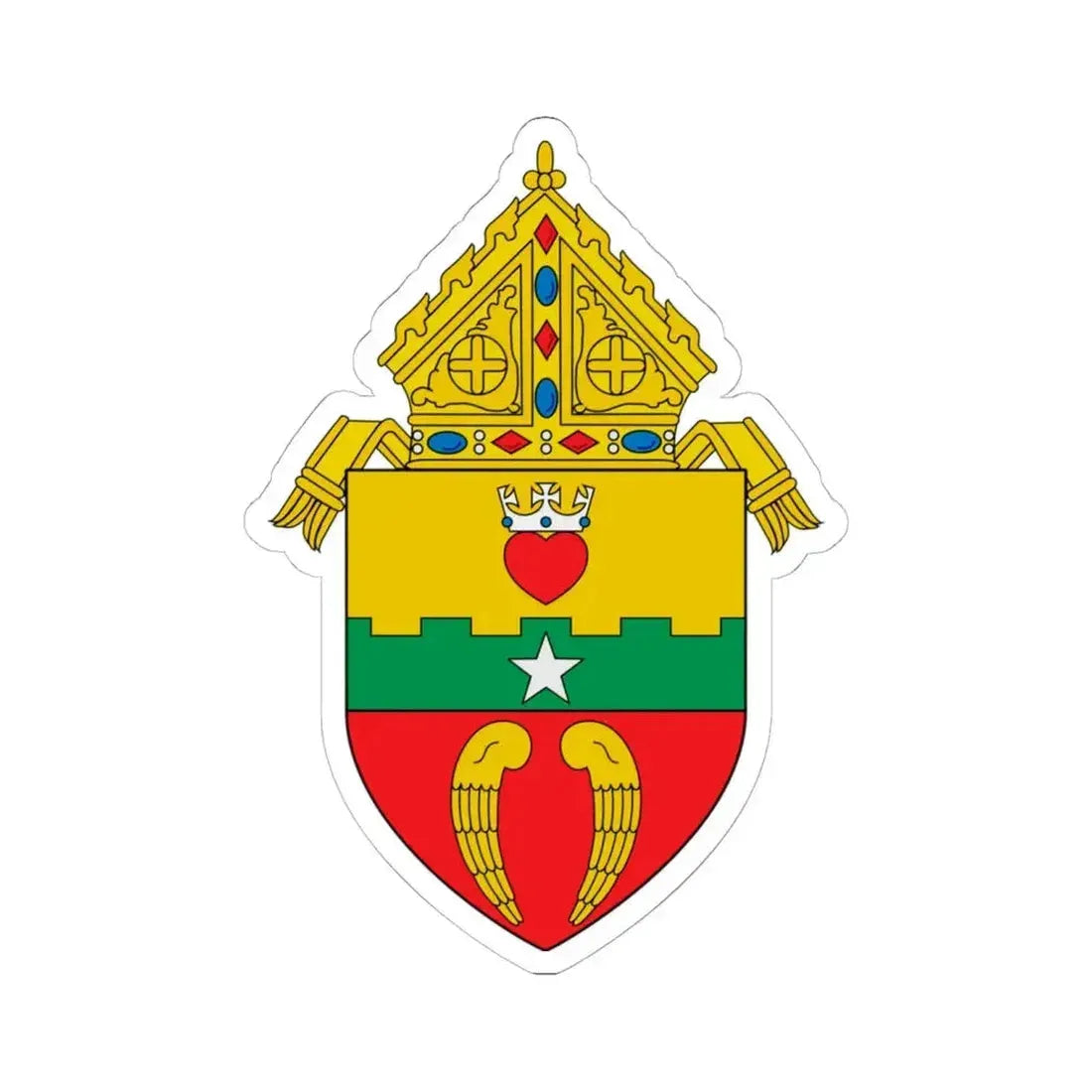 Diocese of San Angelo, TX - STICKER Vinyl Kiss-Cut Decal 6 Inch White - The Sticker Space