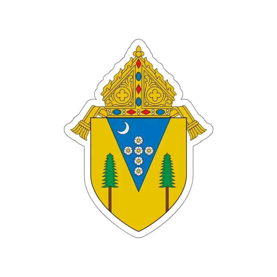 Diocese of Santa Rosa in California - STICKER Vinyl Die-Cut Decal White Die-Cut 4 Inch - The Sticker Space