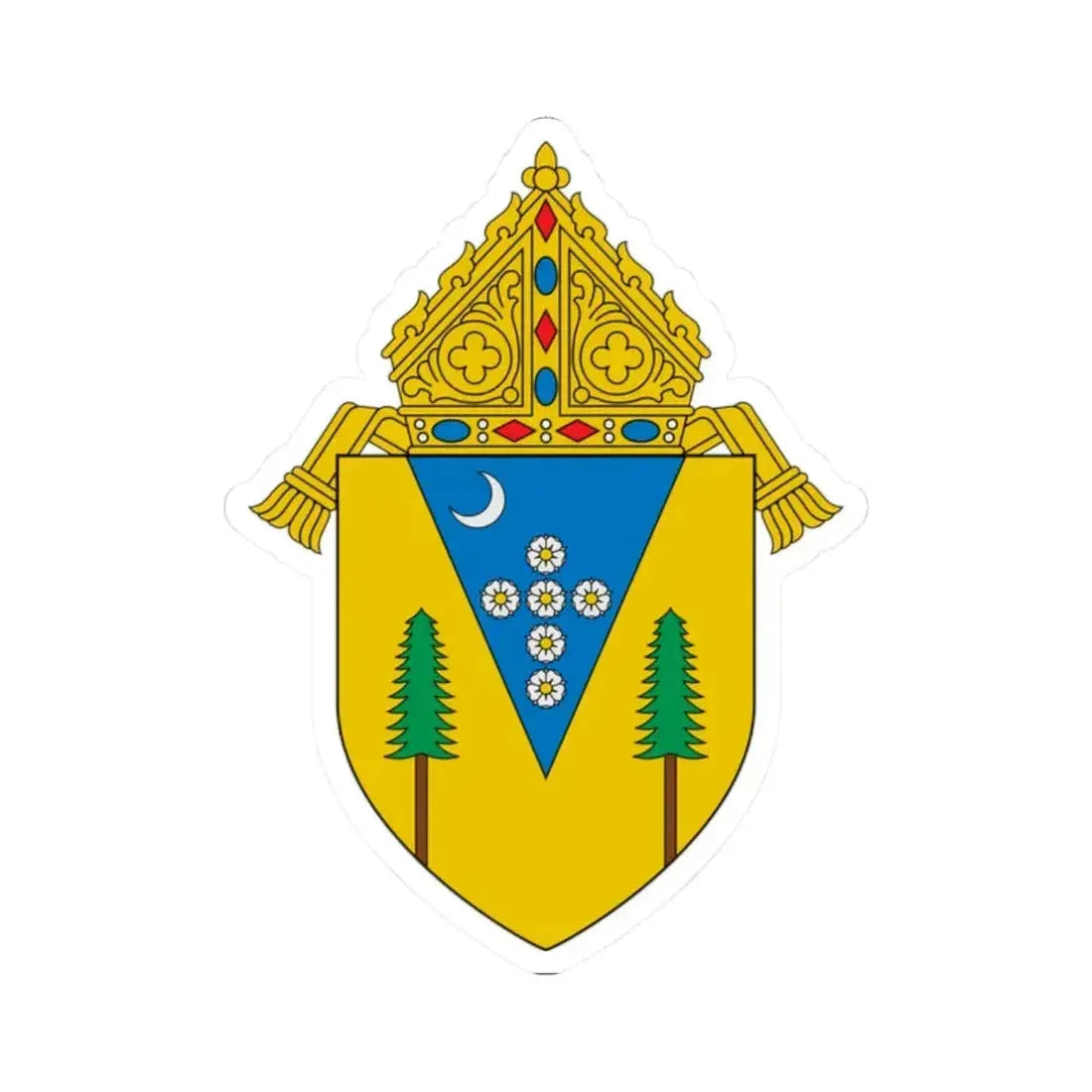 Diocese of Santa Rosa in California - STICKER Vinyl Kiss-Cut Decal 2 Inch White - The Sticker Space