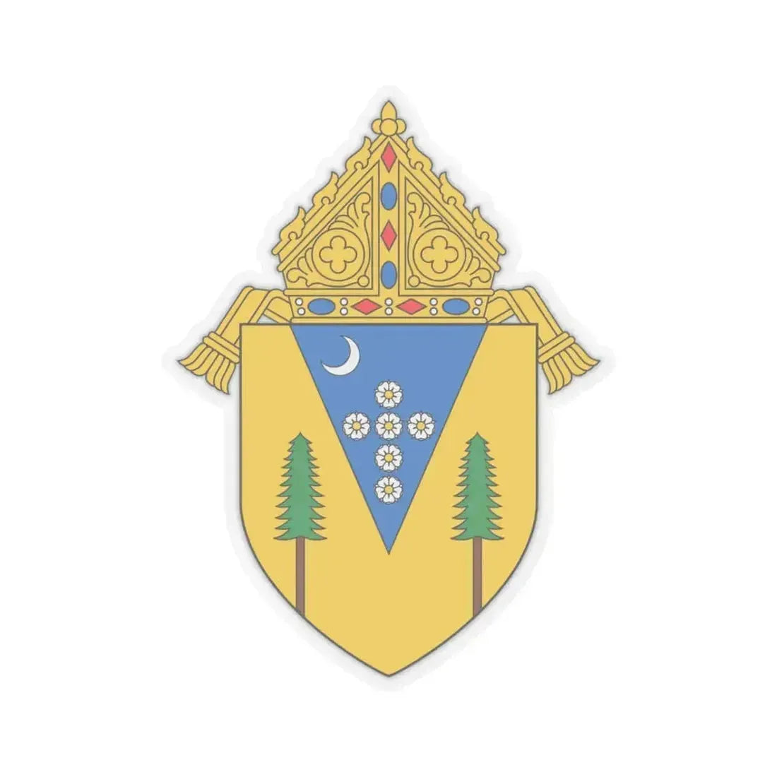 Diocese of Santa Rosa in California - STICKER Vinyl Kiss-Cut Decal 3 Inch Transparent - The Sticker Space