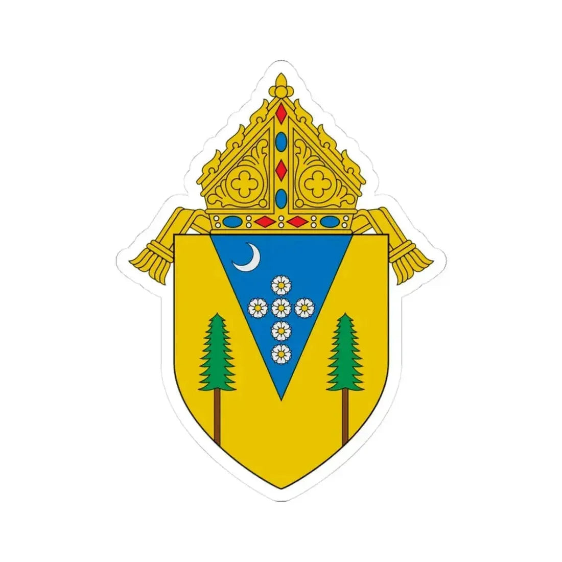 Diocese of Santa Rosa in California - STICKER Vinyl Kiss-Cut Decal 3 Inch White - The Sticker Space