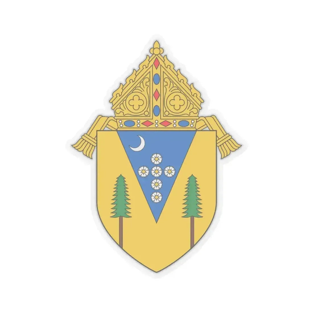 Diocese of Santa Rosa in California - STICKER Vinyl Kiss-Cut Decal 4 Inch Transparent - The Sticker Space