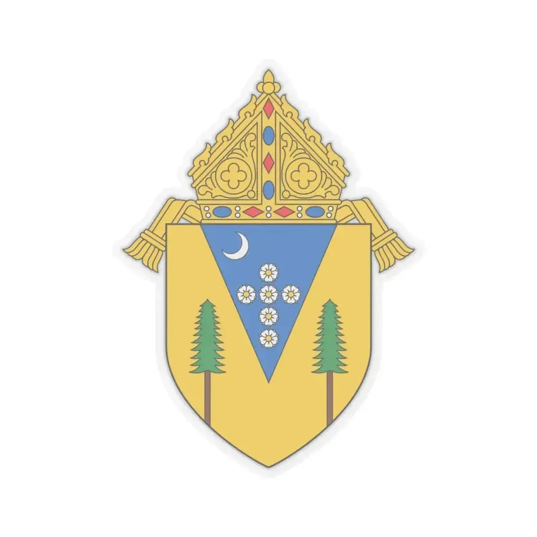 Diocese of Santa Rosa in California - STICKER Vinyl Kiss-Cut Decal 6 Inch Transparent - The Sticker Space