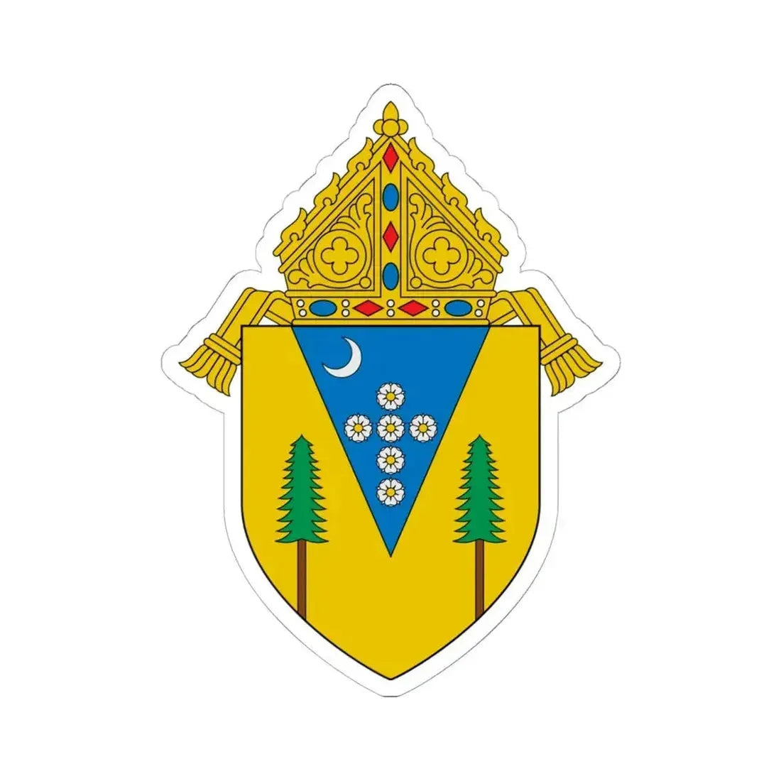 Diocese of Santa Rosa in California - STICKER Vinyl Kiss-Cut Decal 6 Inch White - The Sticker Space