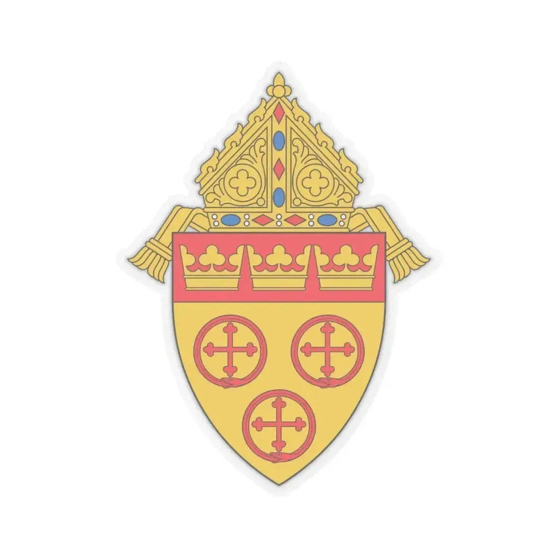 Diocese of Sioux City - STICKER Vinyl Kiss-Cut Decal 4 Inch Transparent - The Sticker Space