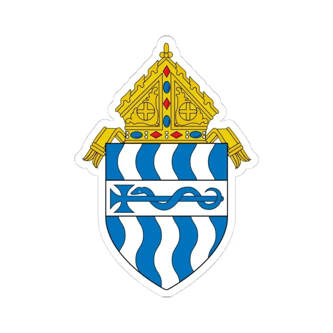 Diocese of Sioux Falls, SD - STICKER Vinyl Kiss-Cut Decal 4 Inch White - The Sticker Space