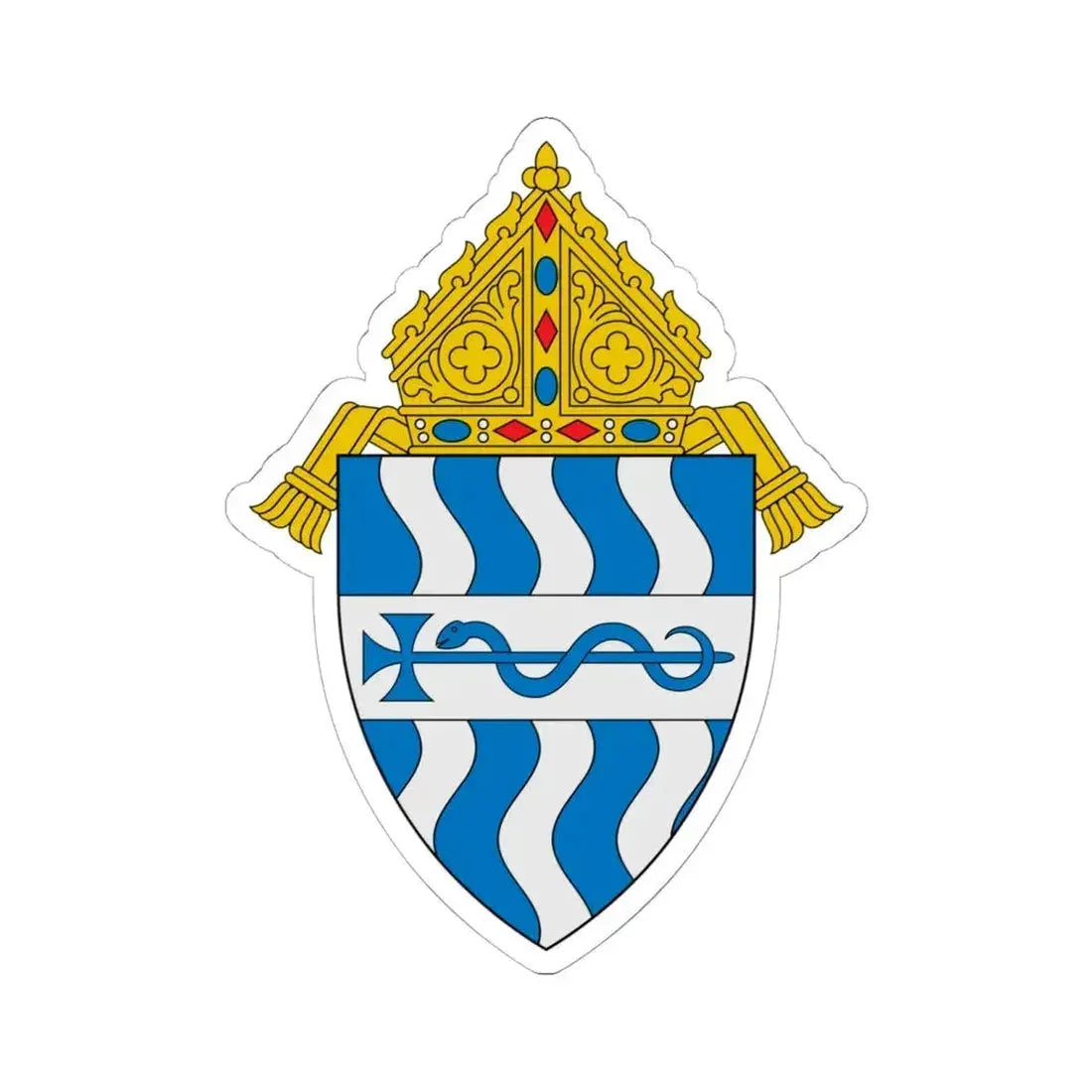 Diocese of Sioux Falls - STICKER Vinyl Kiss-Cut Decal 6 Inch White - The Sticker Space