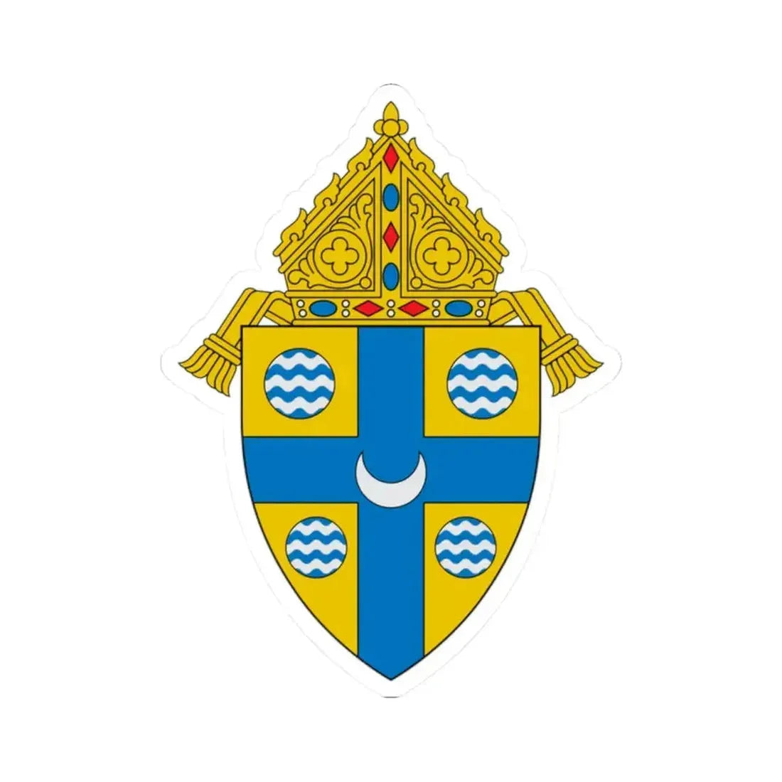 Diocese of Springfield in Illinois - STICKER Vinyl Kiss-Cut Decal 2 Inch White - The Sticker Space