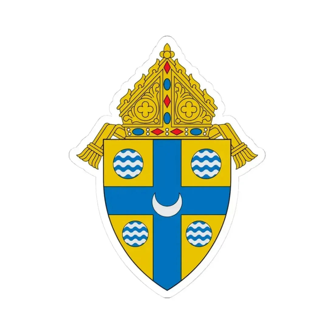 Diocese of Springfield in Illinois - STICKER Vinyl Kiss-Cut Decal 3 Inch White - The Sticker Space