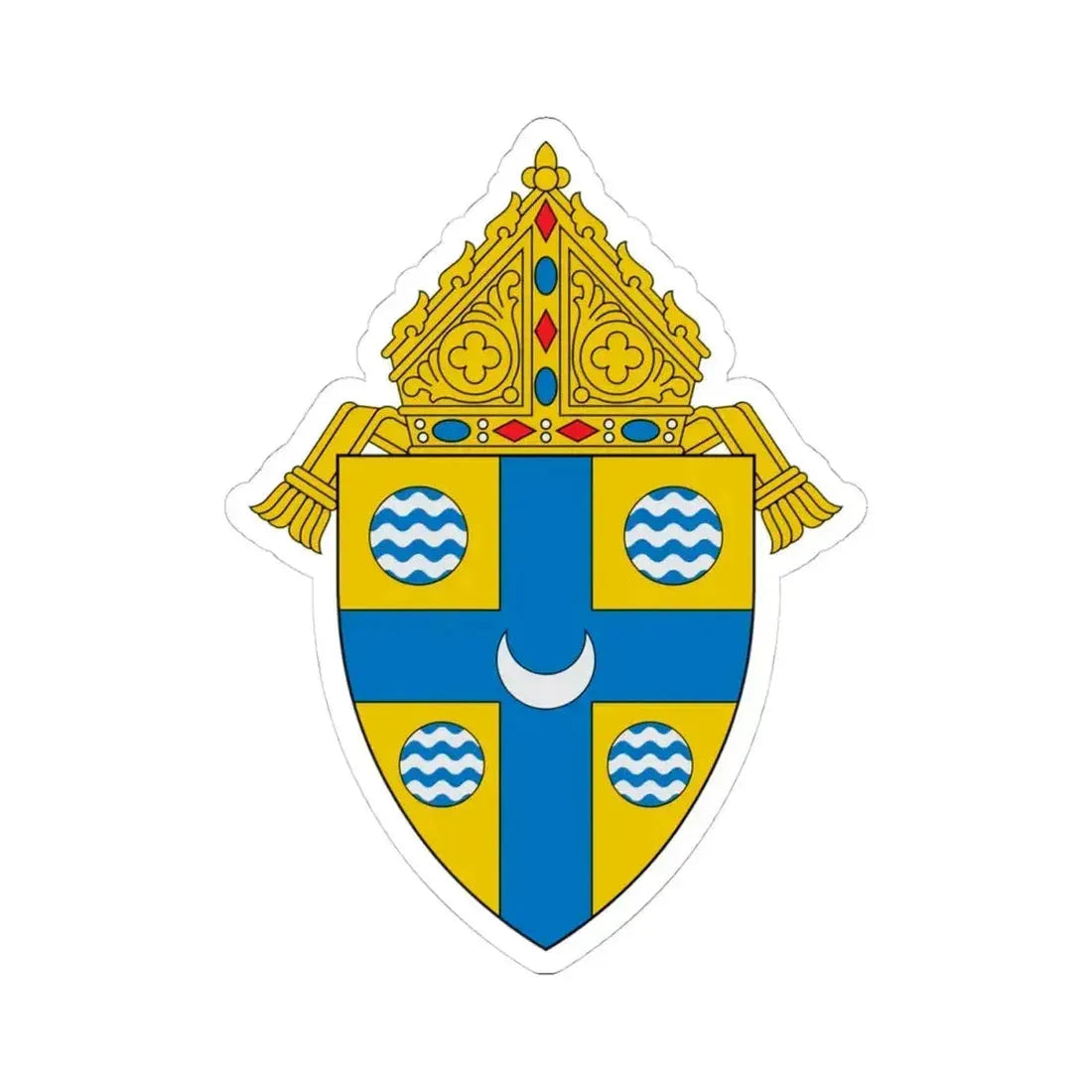 Diocese of Springfield in Illinois - STICKER Vinyl Kiss-Cut Decal 4 Inch White - The Sticker Space