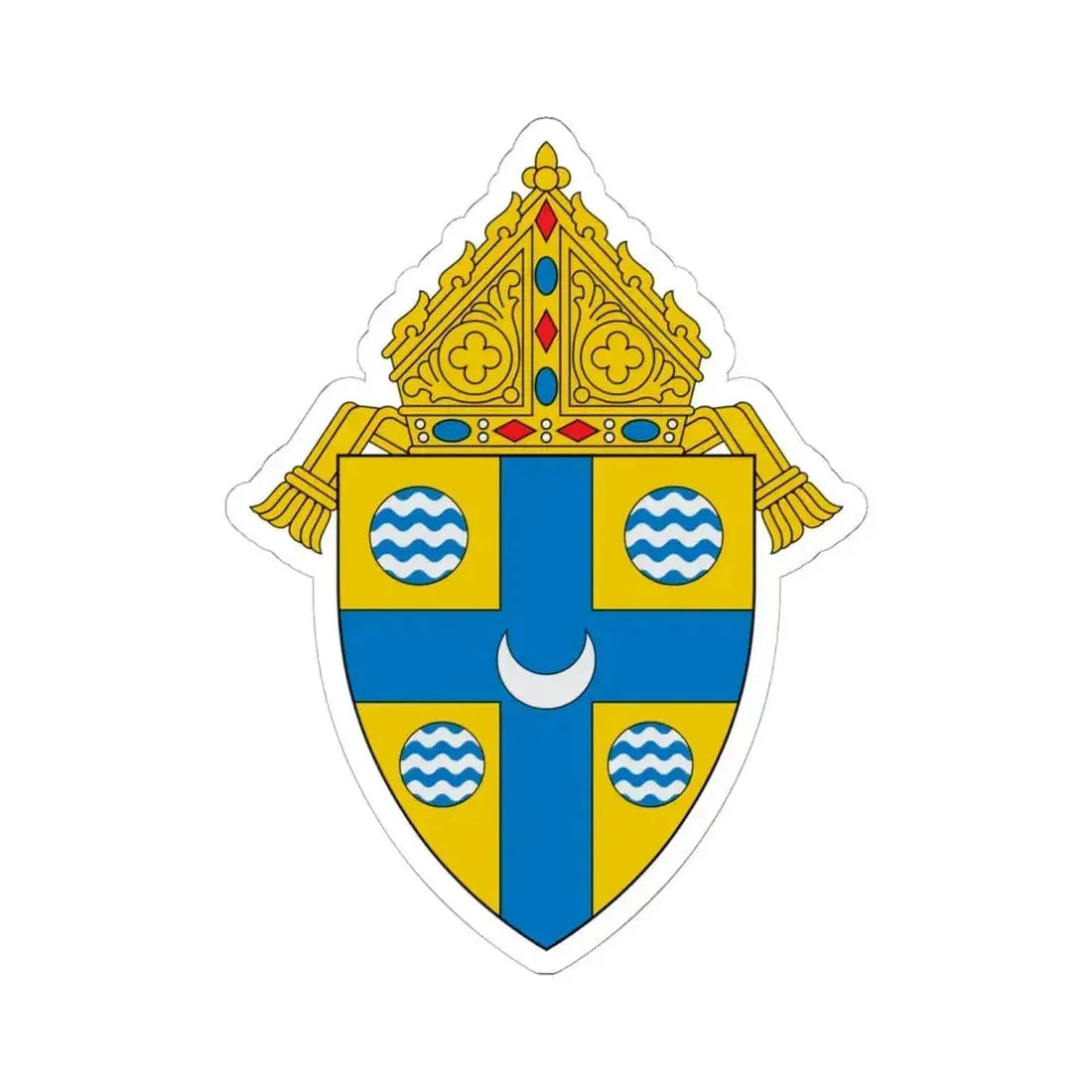 Diocese of Springfield in Illinois - STICKER Vinyl Kiss-Cut Decal 6 Inch White - The Sticker Space