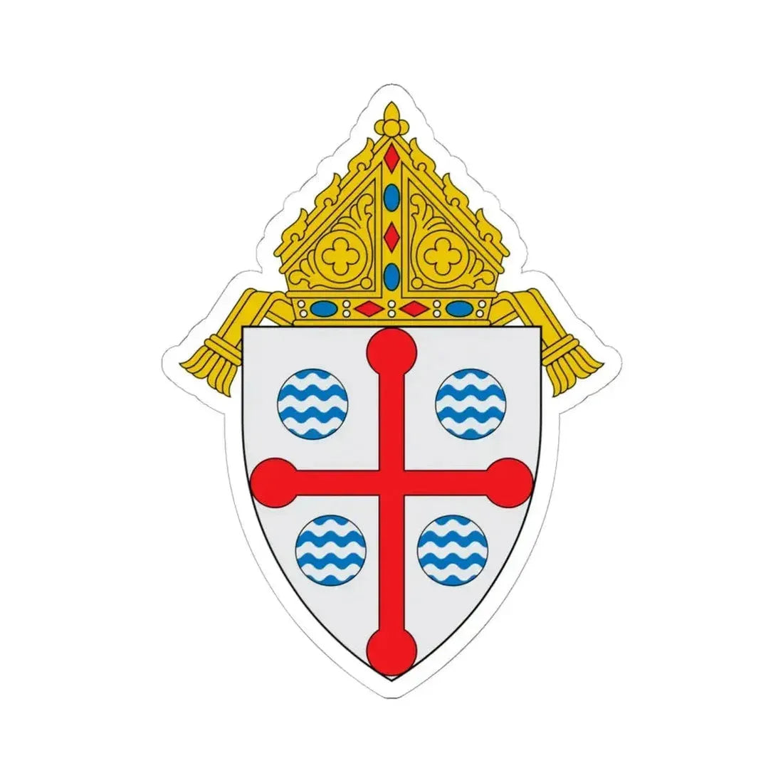 Diocese of Springfield in Massachusetts - STICKER Vinyl Kiss-Cut Decal 6 Inch White - The Sticker Space