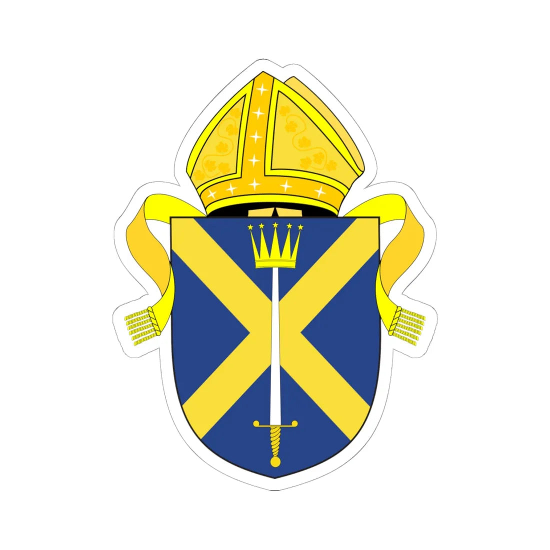 Diocese of St Albans arms (England) (Coat of Arms) STICKER Vinyl Kiss-Cut Decal 6 Inch White - The Sticker Space