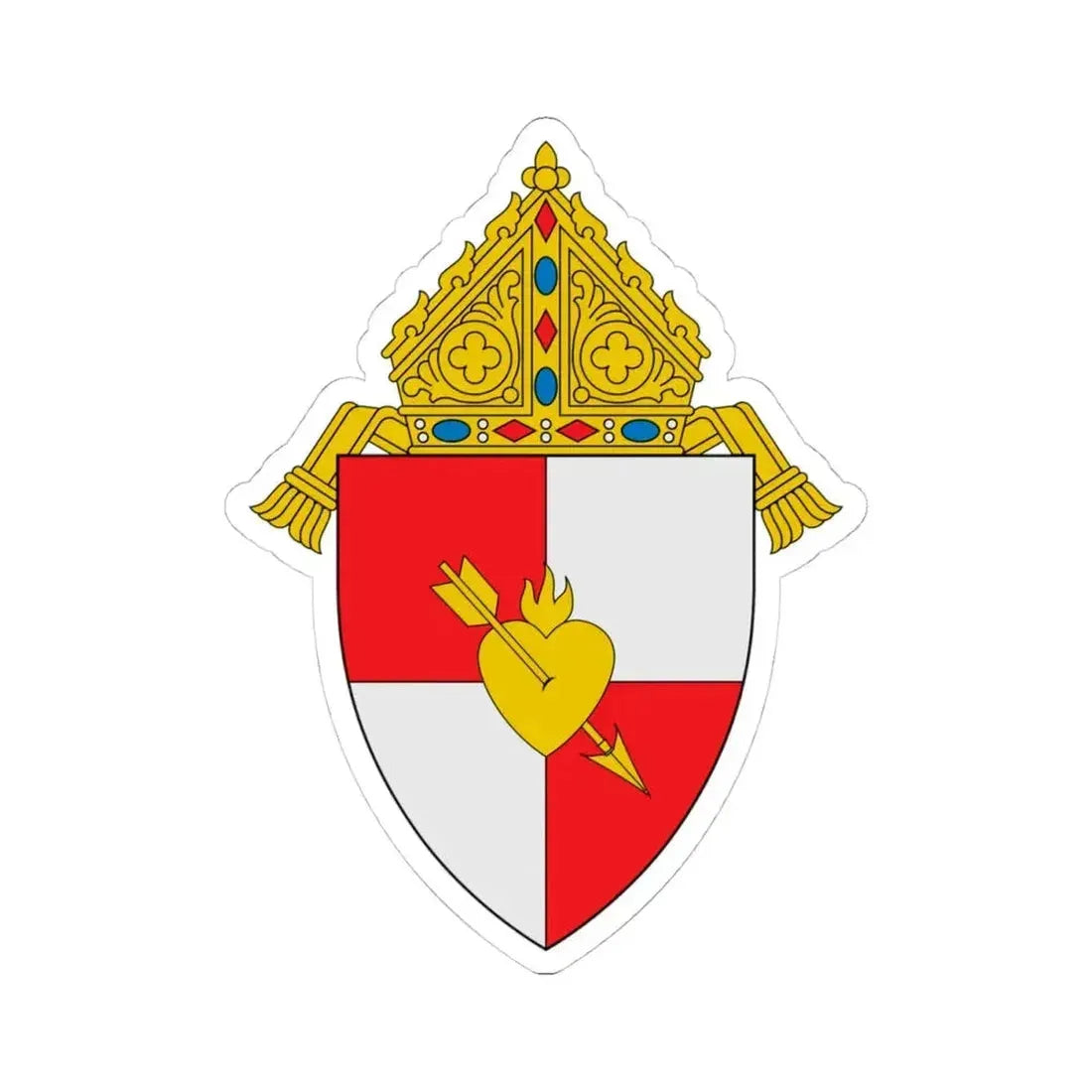 Diocese of St. Augustine - STICKER Vinyl Kiss-Cut Decal 4 Inch White - The Sticker Space