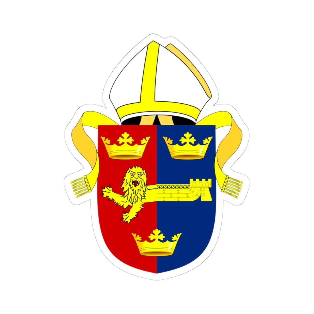 Diocese of St Edmundsbury and Ipswich arms (England) (Coat of Arms) STICKER Vinyl Kiss-Cut Decal 4 Inch White - The Sticker Space