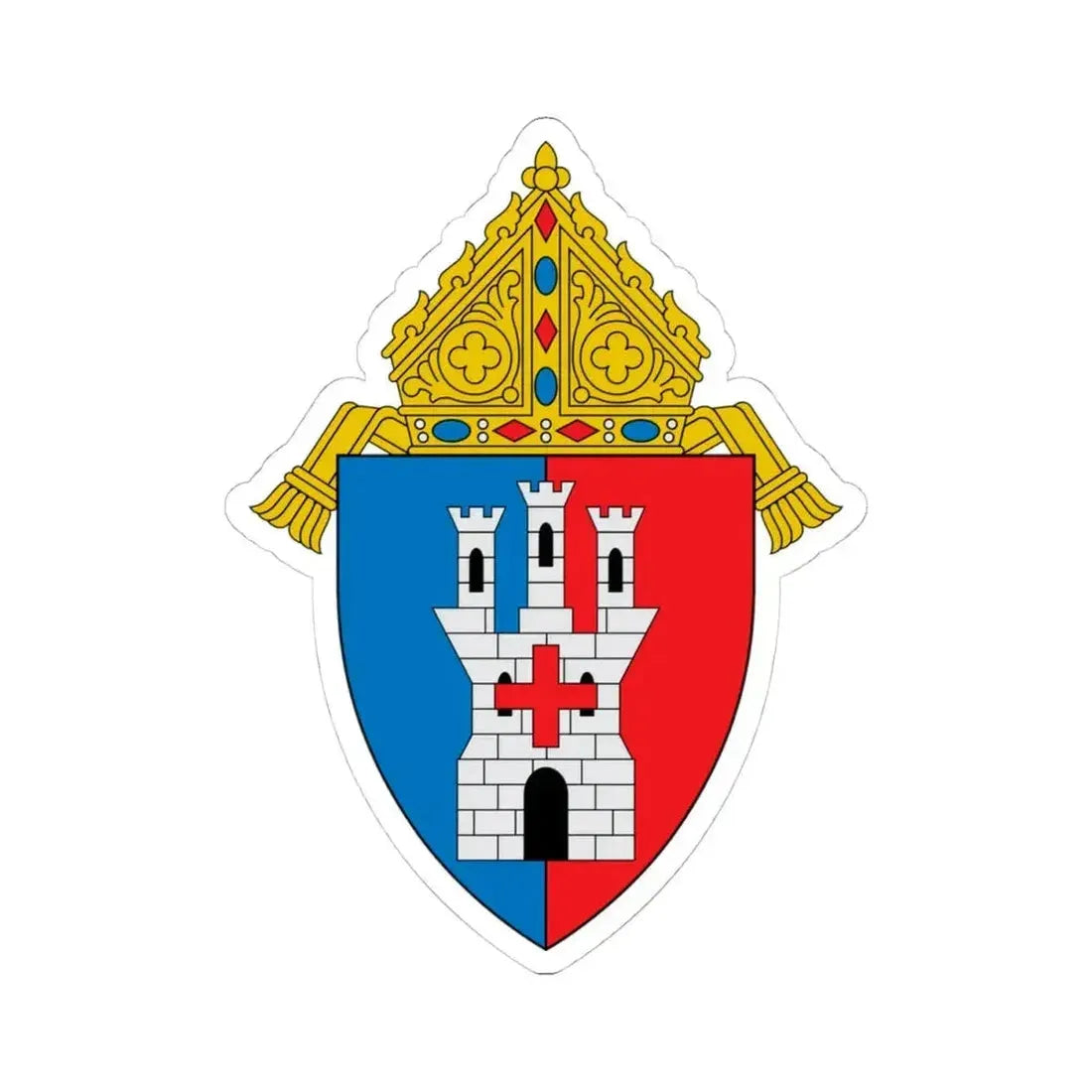 Diocese of Toledo - STICKER Vinyl Kiss-Cut Decal 4 Inch White - The Sticker Space