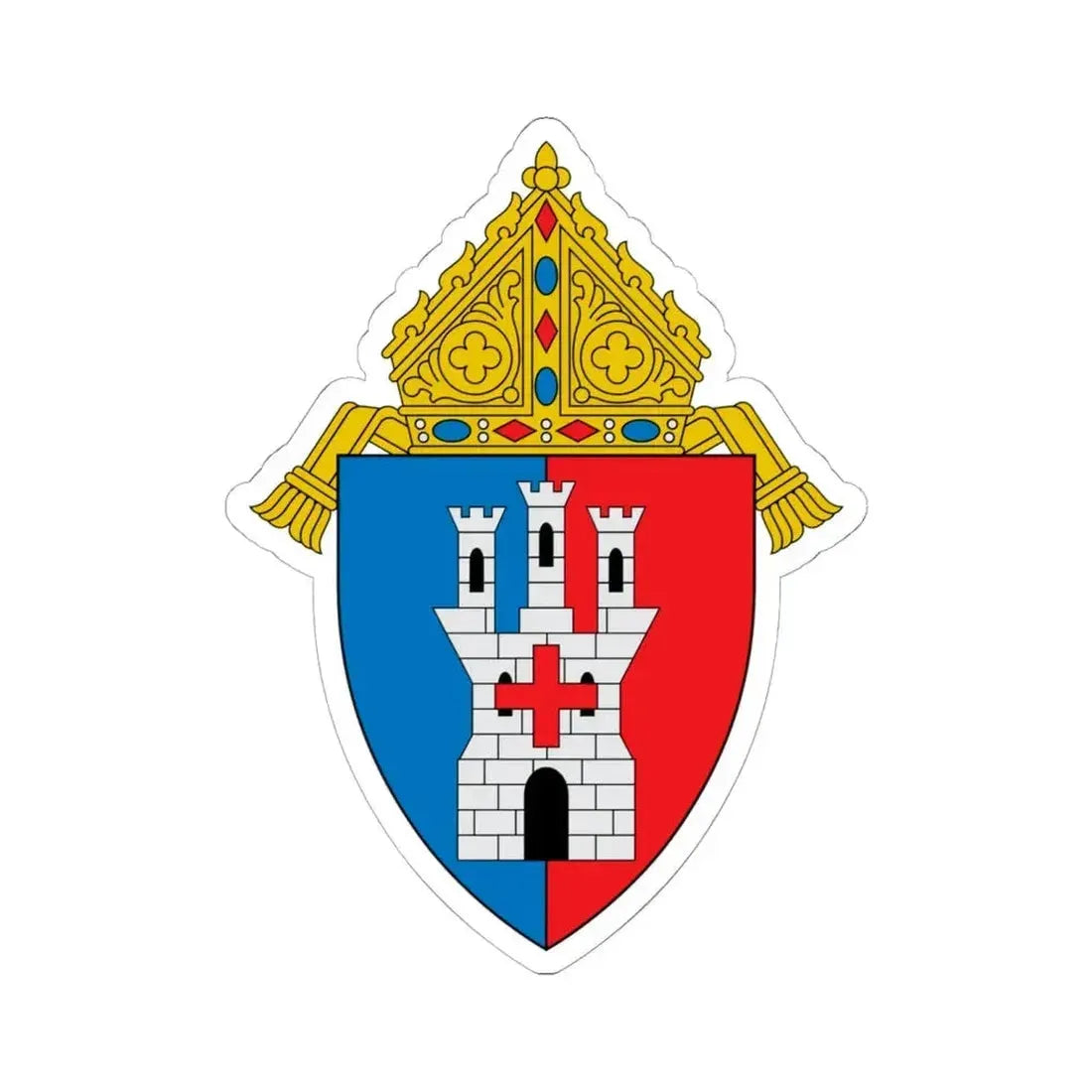 Diocese of Toledo - STICKER Vinyl Kiss-Cut Decal 6 Inch White - The Sticker Space
