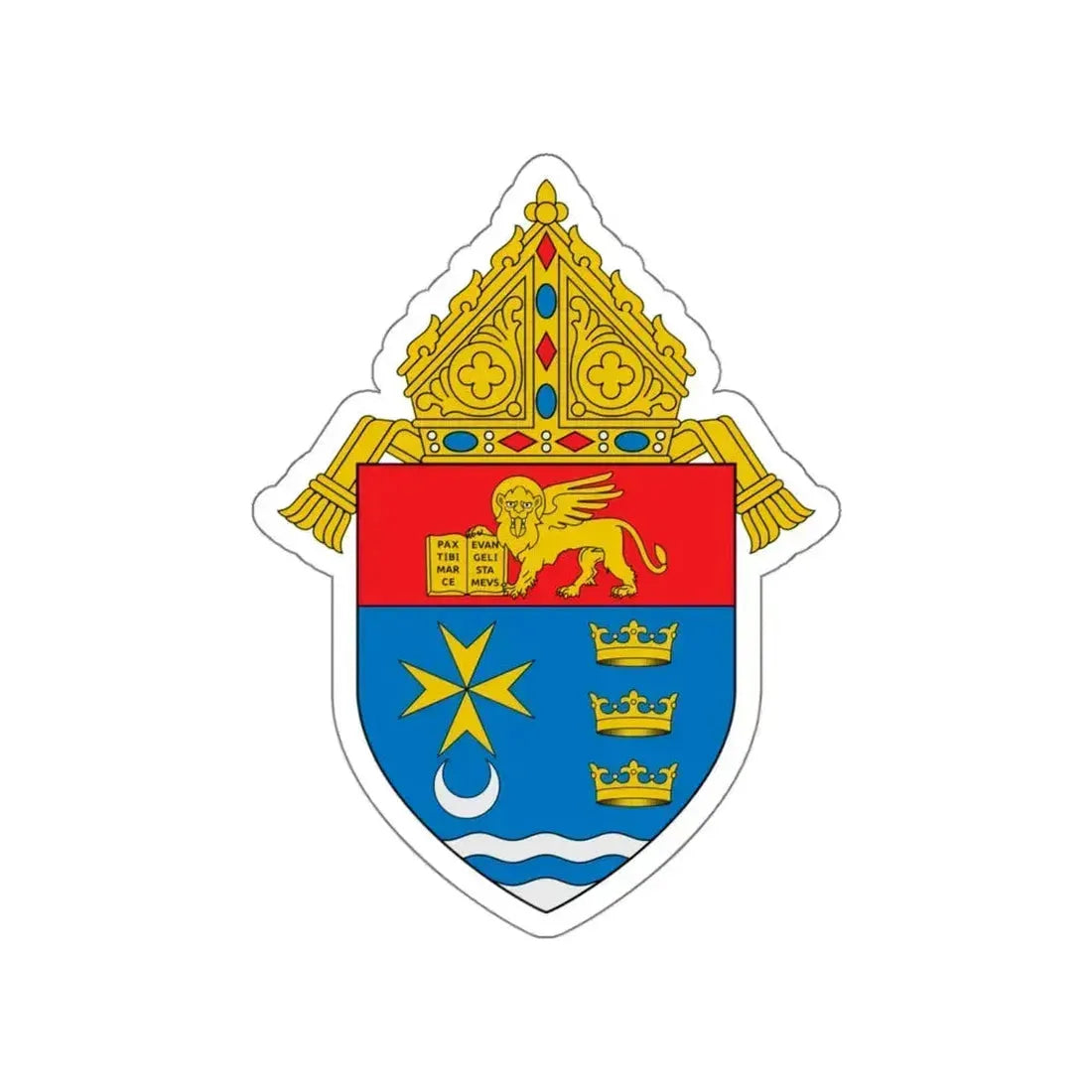 Diocese of Venice in Florida - STICKER Vinyl Die-Cut Decal White Die-Cut 4 Inch - The Sticker Space