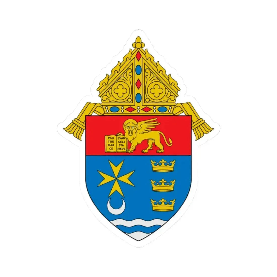 Diocese of Venice in Florida - STICKER Vinyl Kiss-Cut Decal 2 Inch White - The Sticker Space