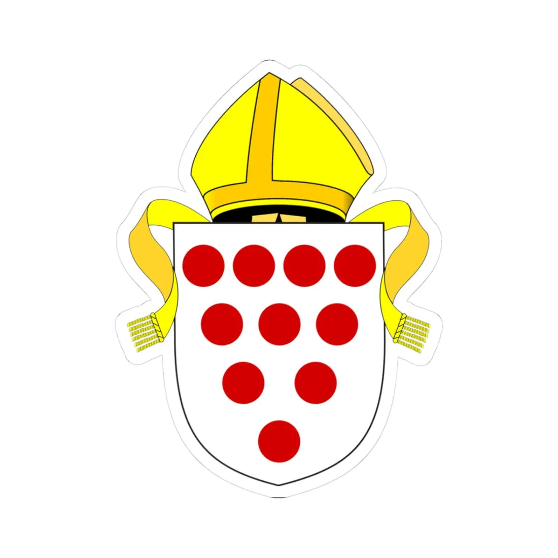 Diocese of Worcester arms (England) (Coat of Arms) STICKER Vinyl Kiss-Cut Decal 3 Inch White - The Sticker Space