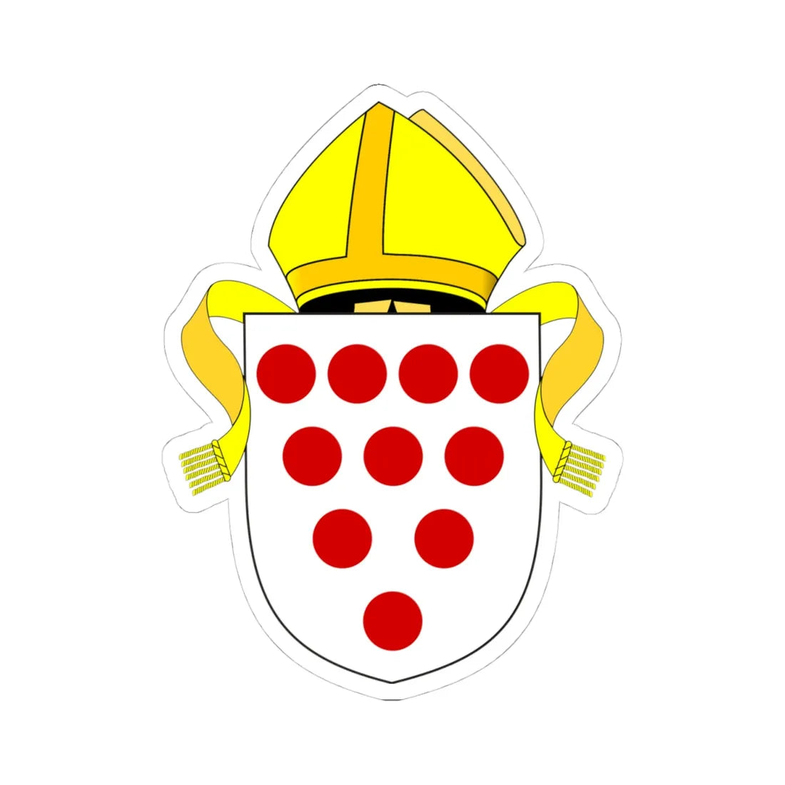Diocese of Worcester arms (England) (Coat of Arms) STICKER Vinyl Kiss-Cut Decal 4 Inch White - The Sticker Space