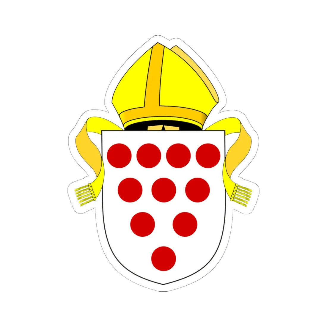 Diocese of Worcester arms (England) (Coat of Arms) STICKER Vinyl Kiss-Cut Decal 6 Inch White - The Sticker Space
