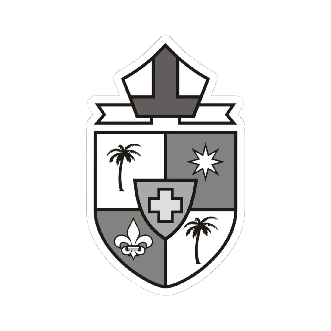 DIOCESIS DE PALMIRA grises (Colombia) (Coat of Arms) STICKER Vinyl Kiss-Cut Decal 4 Inch White - The Sticker Space
