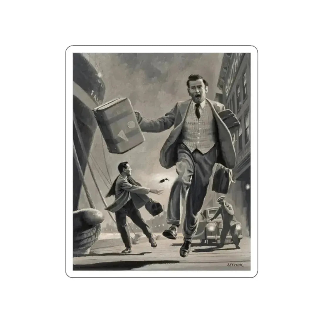 Diplomats, American Weekly magazine illustration (Magazine Illustration) STICKER Vinyl Die-Cut Decal White Die-Cut 2 Inch - The Sticker Space