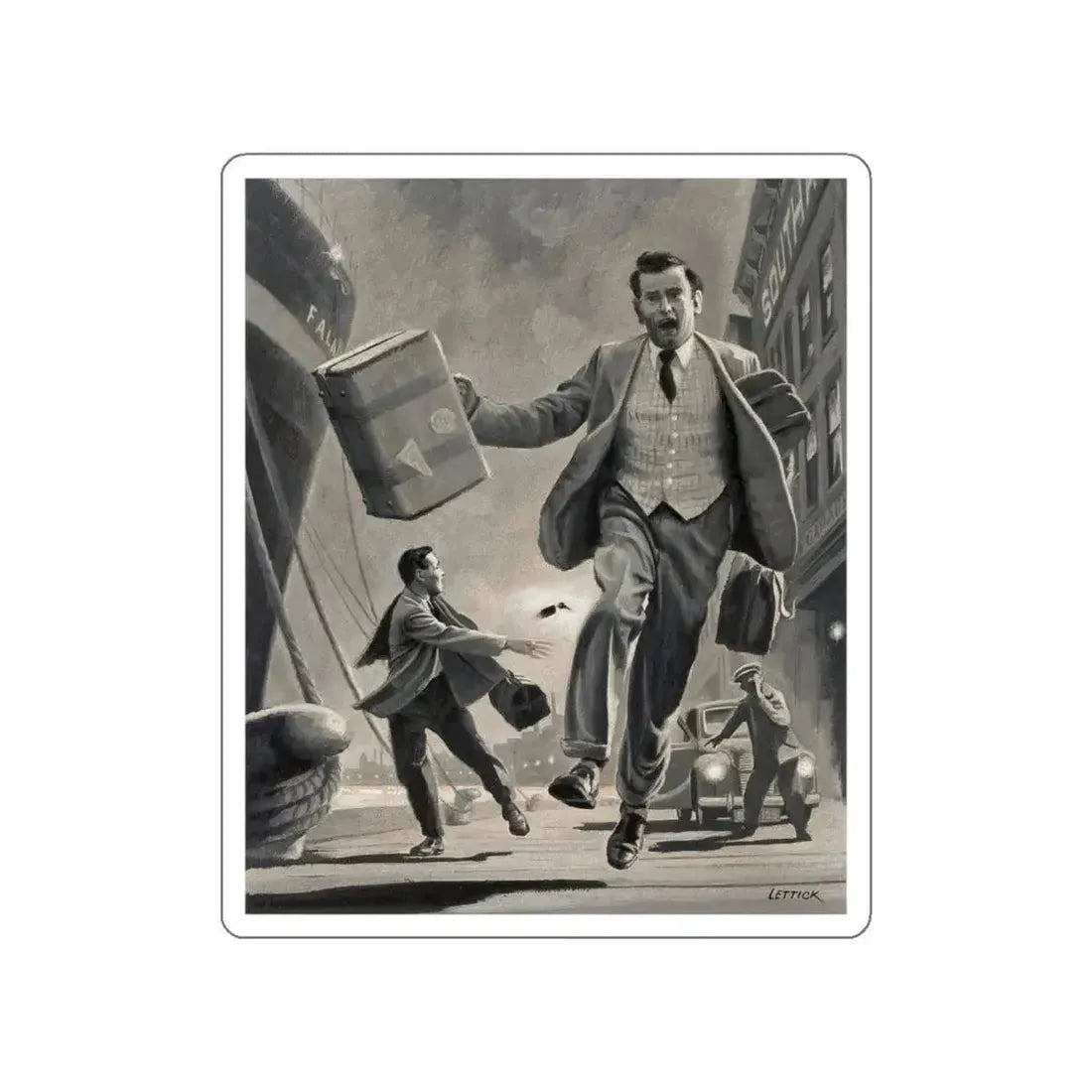 Diplomats, American Weekly magazine illustration (Magazine Illustration) STICKER Vinyl Die-Cut Decal White Die-Cut 4 Inch - The Sticker Space