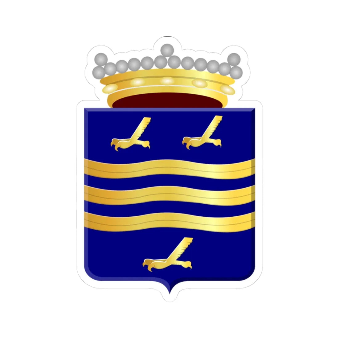 Dirksland wapen 1816 (Netherlands) (Coat of Arms) STICKER Vinyl Kiss-Cut Decal 3 Inch White - The Sticker Space