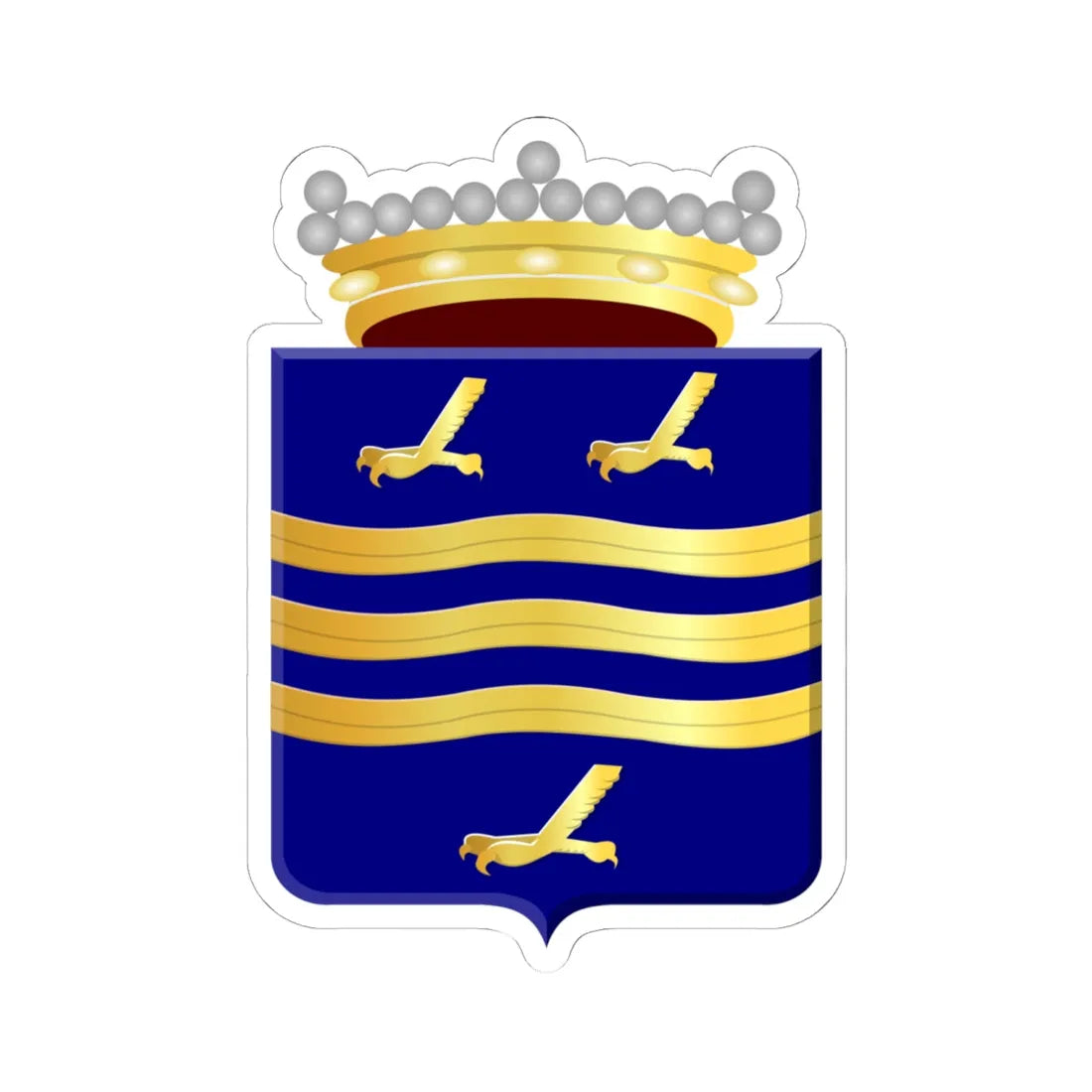 Dirksland wapen 1816 (Netherlands) (Coat of Arms) STICKER Vinyl Kiss-Cut Decal 6 Inch White - The Sticker Space