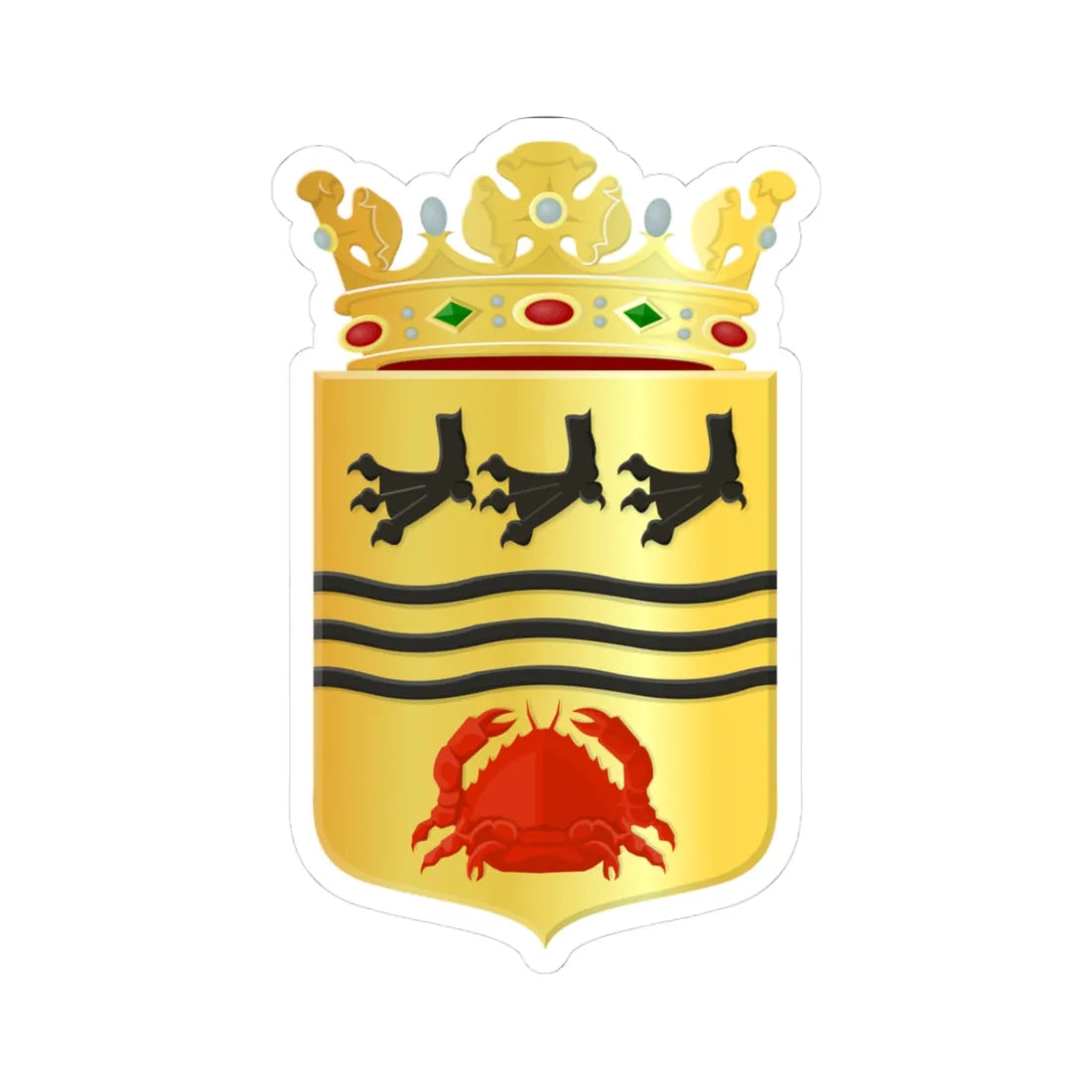 Dirksland wapen (Netherlands) (Coat of Arms) STICKER Vinyl Kiss-Cut Decal 3 Inch White - The Sticker Space