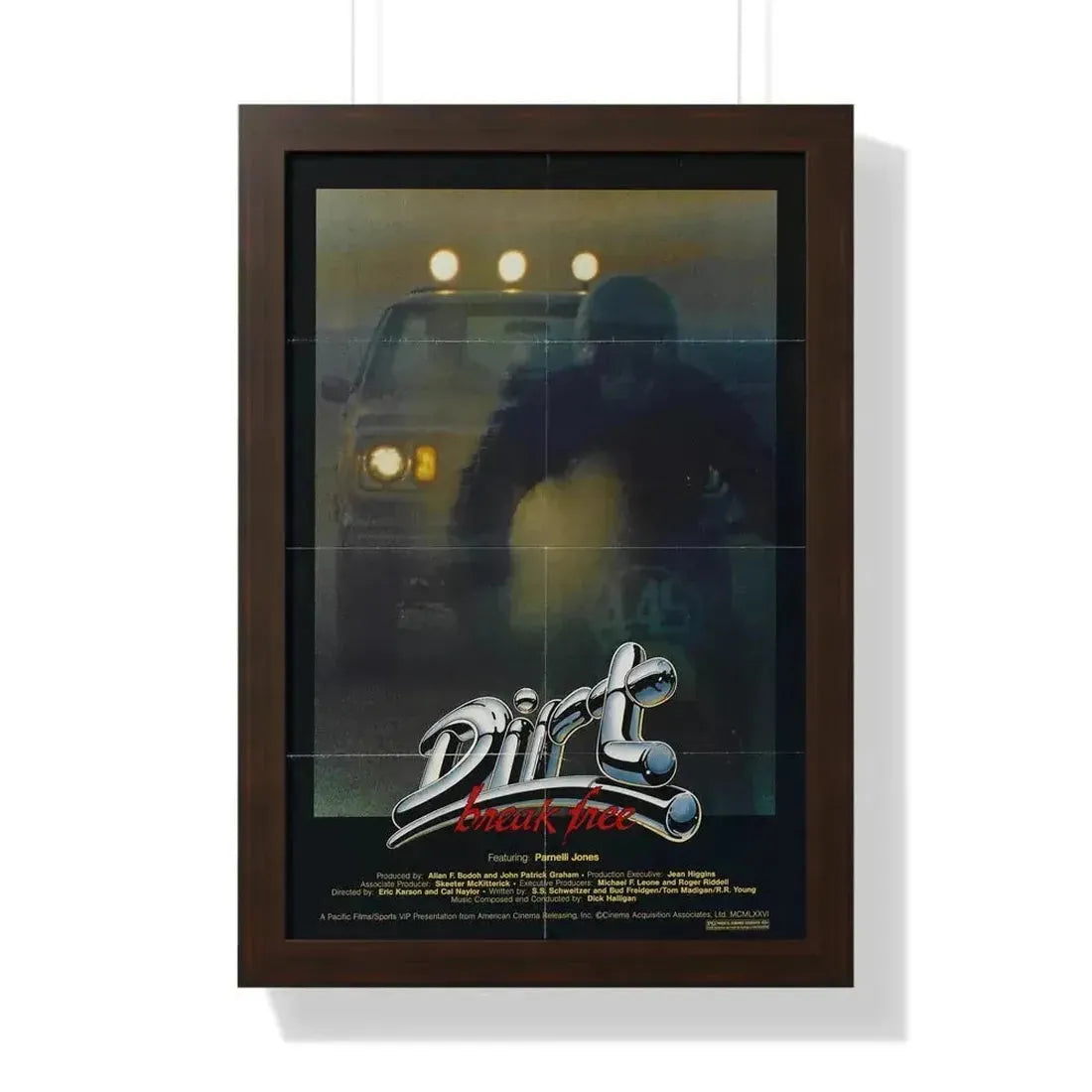 DIRT BREAK FREE 1979 - Framed Movie Poster 16″ x 24″ Walnut - The Sticker Space
