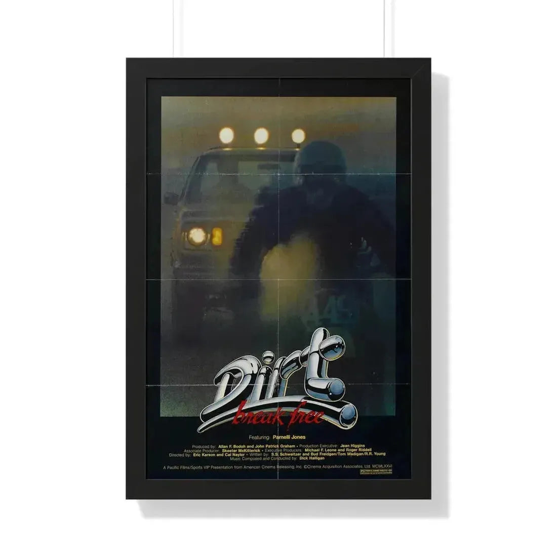 DIRT BREAK FREE 1979 - Framed Movie Poster 20" x 30" Black - The Sticker Space