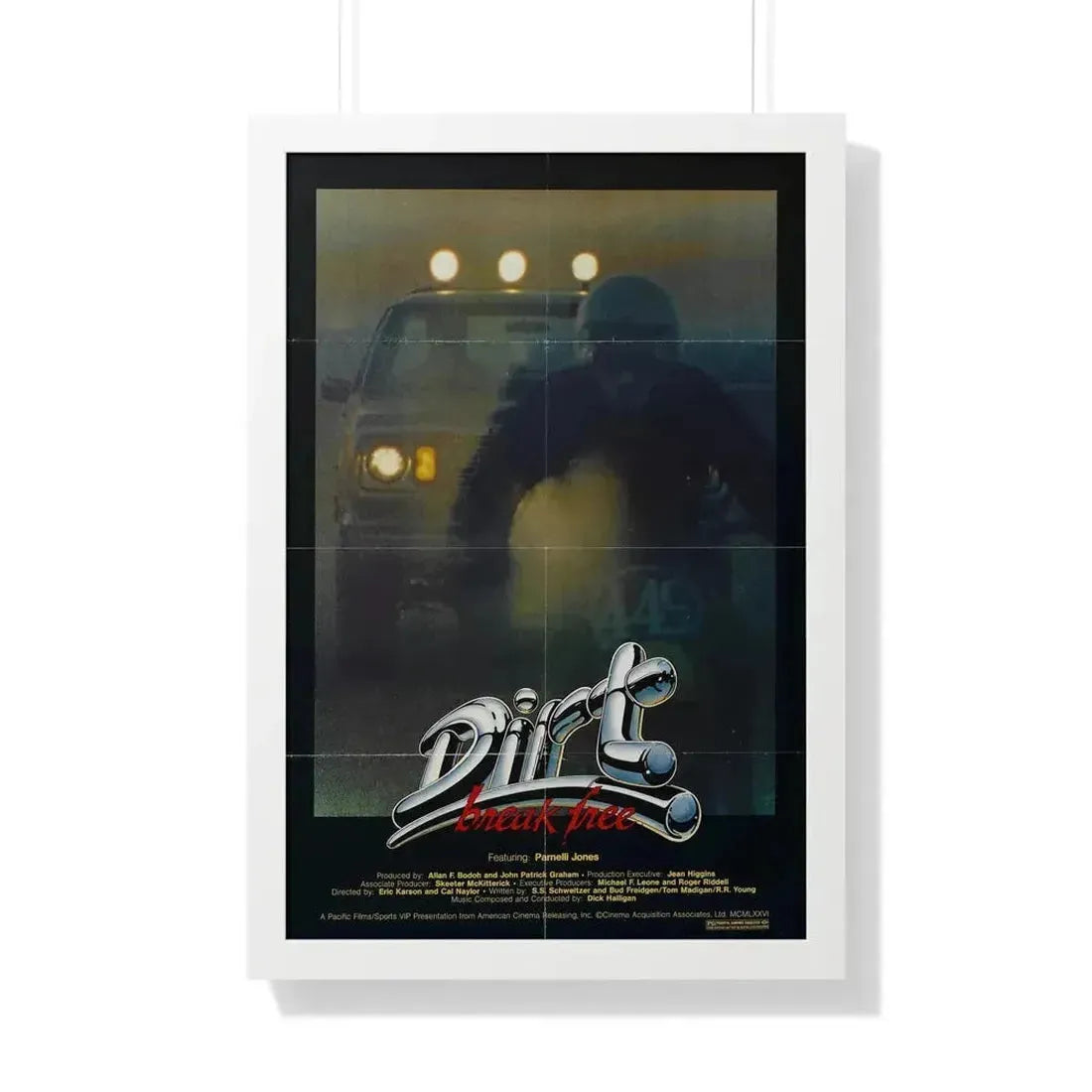 DIRT BREAK FREE 1979 - Framed Movie Poster 20" x 30" White - The Sticker Space