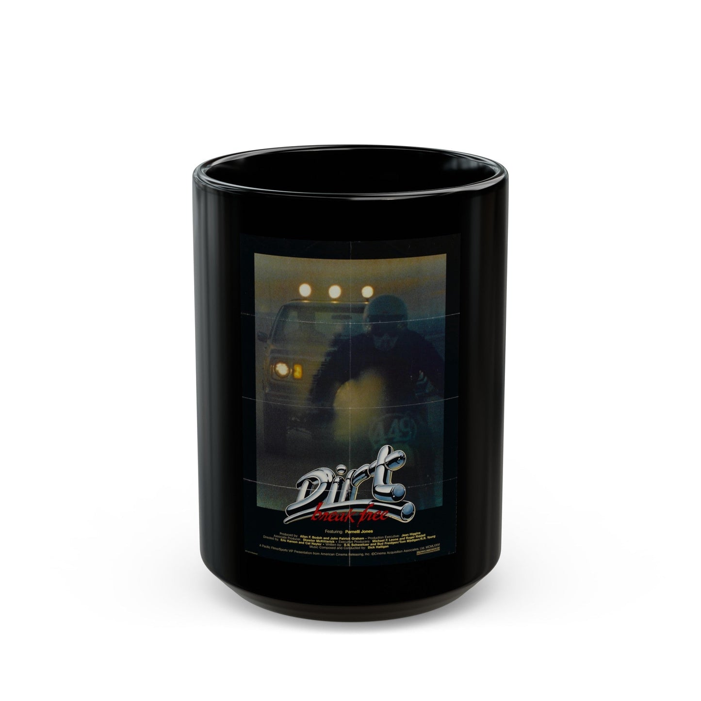 DIRT BREAK FREE 1979 Movie Poster - Black Coffee Mug-15oz-The Sticker Space