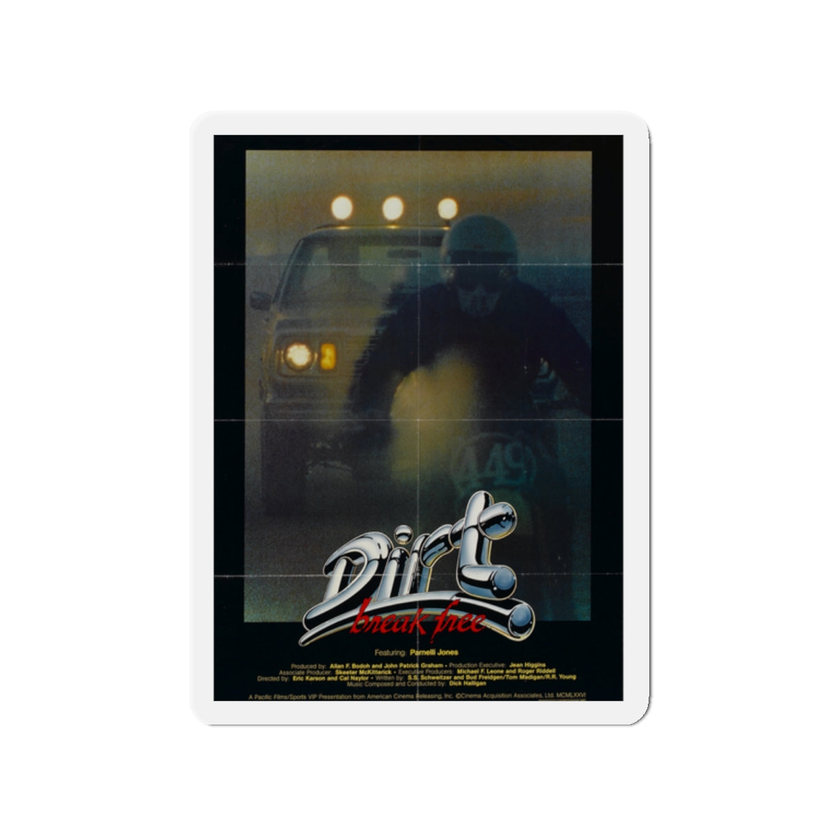 DIRT BREAK FREE 1979 Movie Poster - Die-Cut Magnet-2" x 2"-The Sticker Space