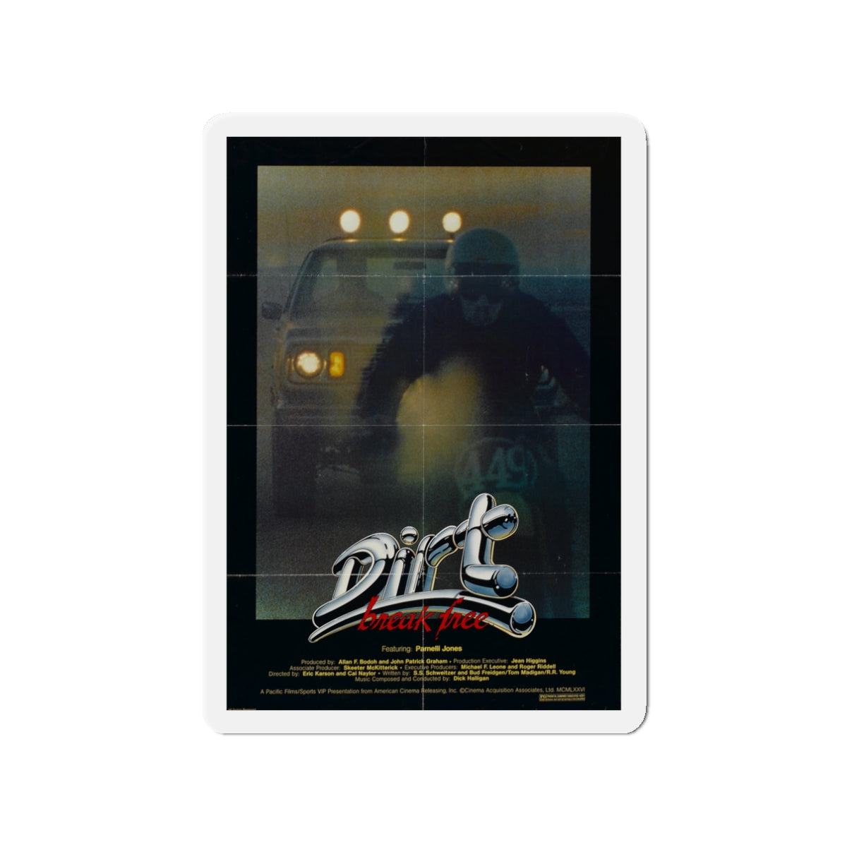 DIRT BREAK FREE 1979 Movie Poster - Die-Cut Magnet-3" x 3"-The Sticker Space