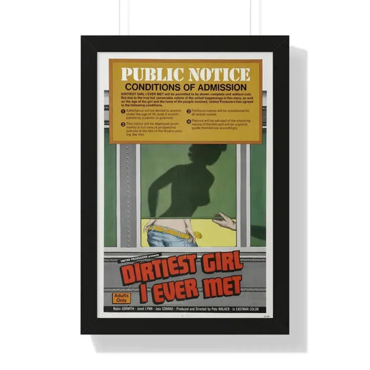 DIRTIEST GIRL I EVER MET 1970 - Framed Movie Poster 16″ x 24″ Black - The Sticker Space