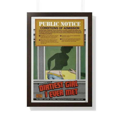 DIRTIEST GIRL I EVER MET 1970 - Framed Movie Poster 20" x 30" Walnut - The Sticker Space