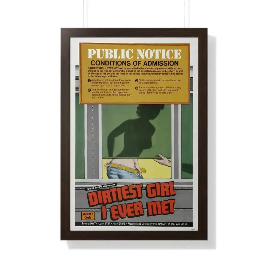 DIRTIEST GIRL I EVER MET 1970 - Framed Movie Poster - The Sticker Space