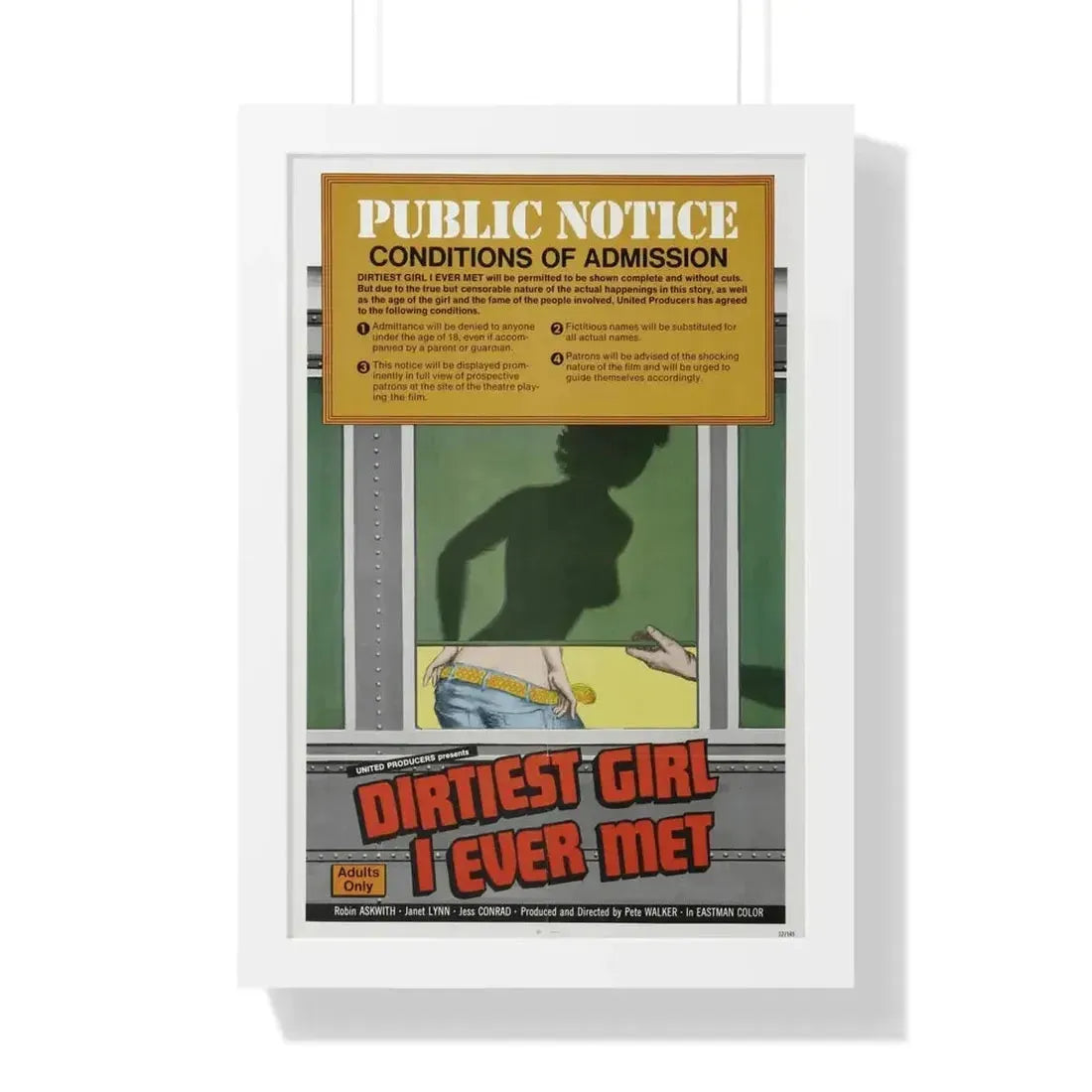DIRTIEST GIRL I EVER MET 1970 - Framed Movie Poster - The Sticker Space