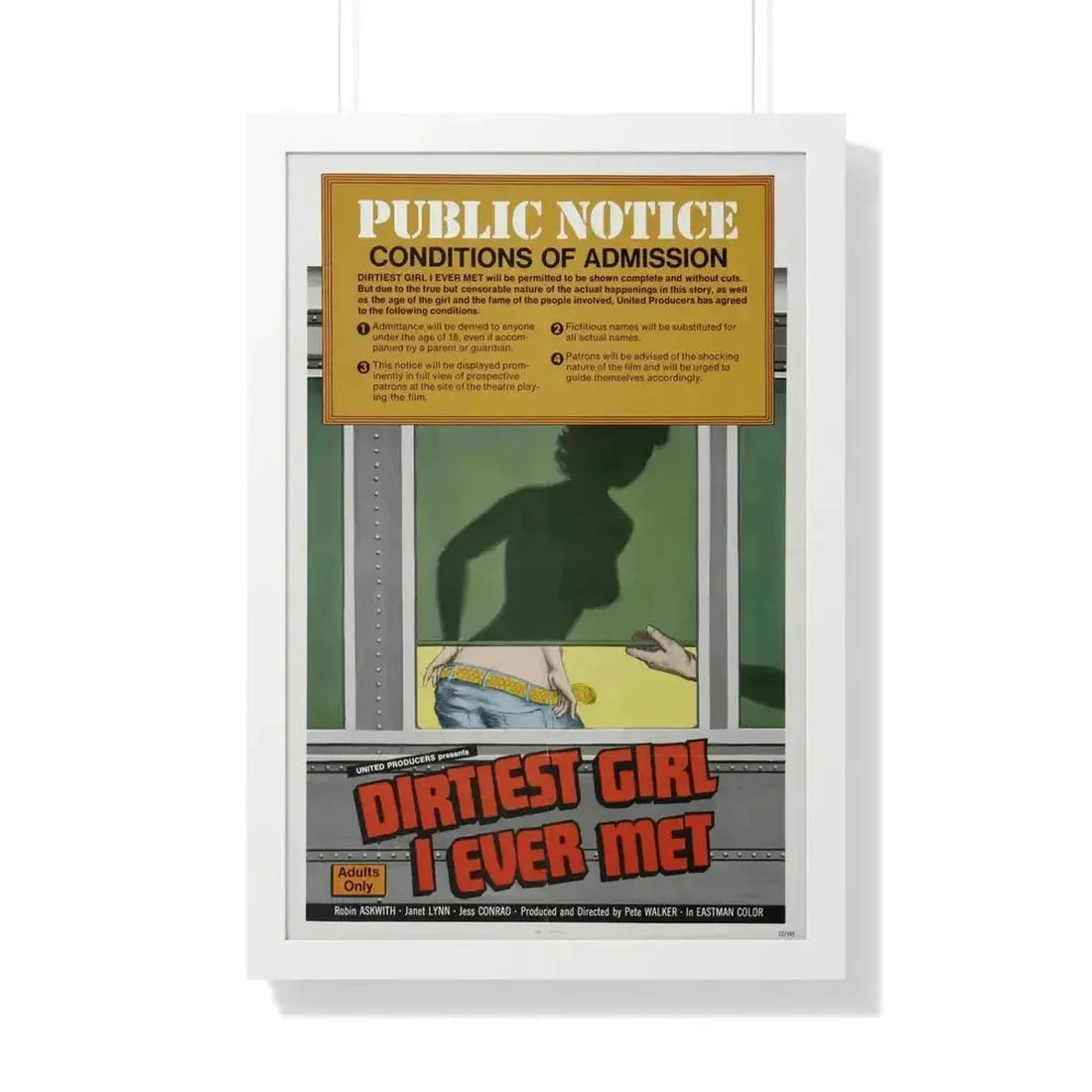 DIRTIEST GIRL I EVER MET 1970 - Framed Movie Poster - The Sticker Space