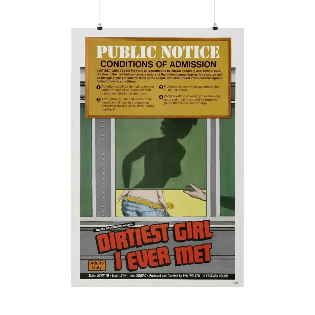 DIRTIEST GIRL I EVER MET 1970 - Paper Movie Poster - The Sticker Space